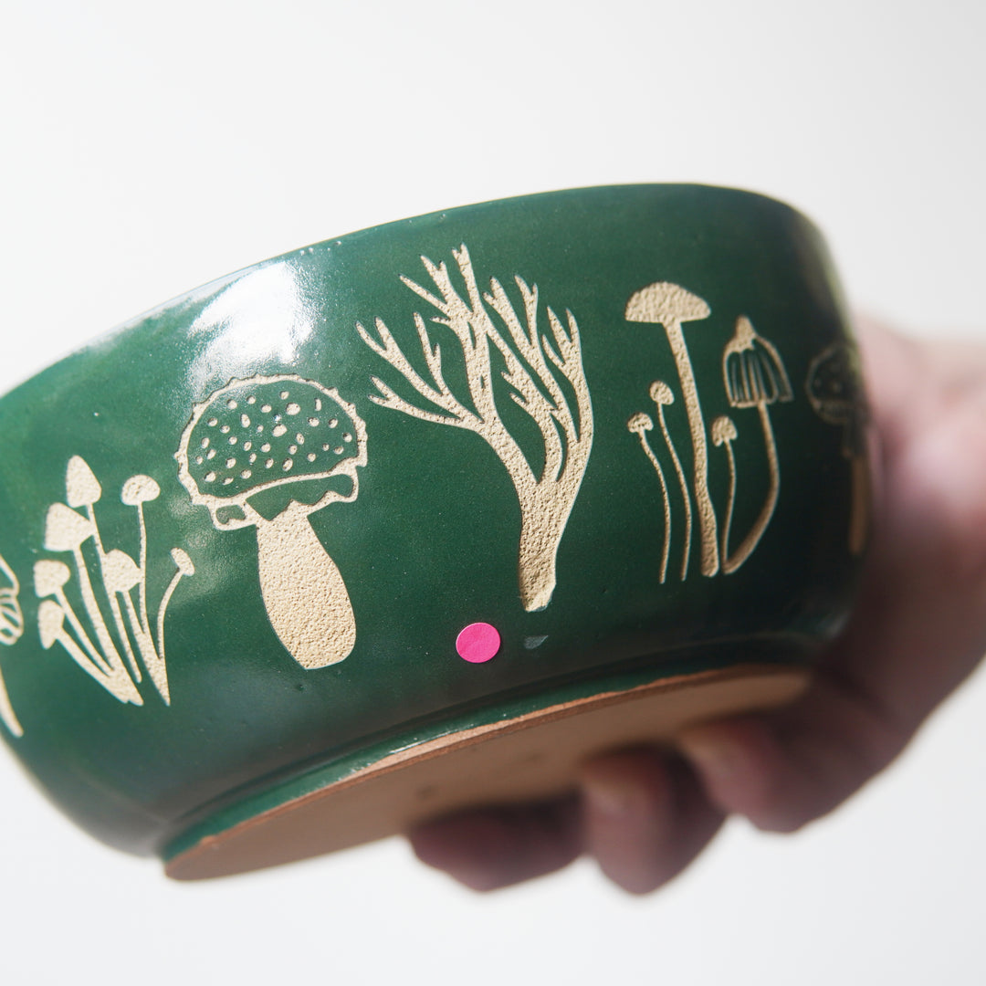 Mushroom Ramen Bowl, Farmhouse Style Handmade Pottery