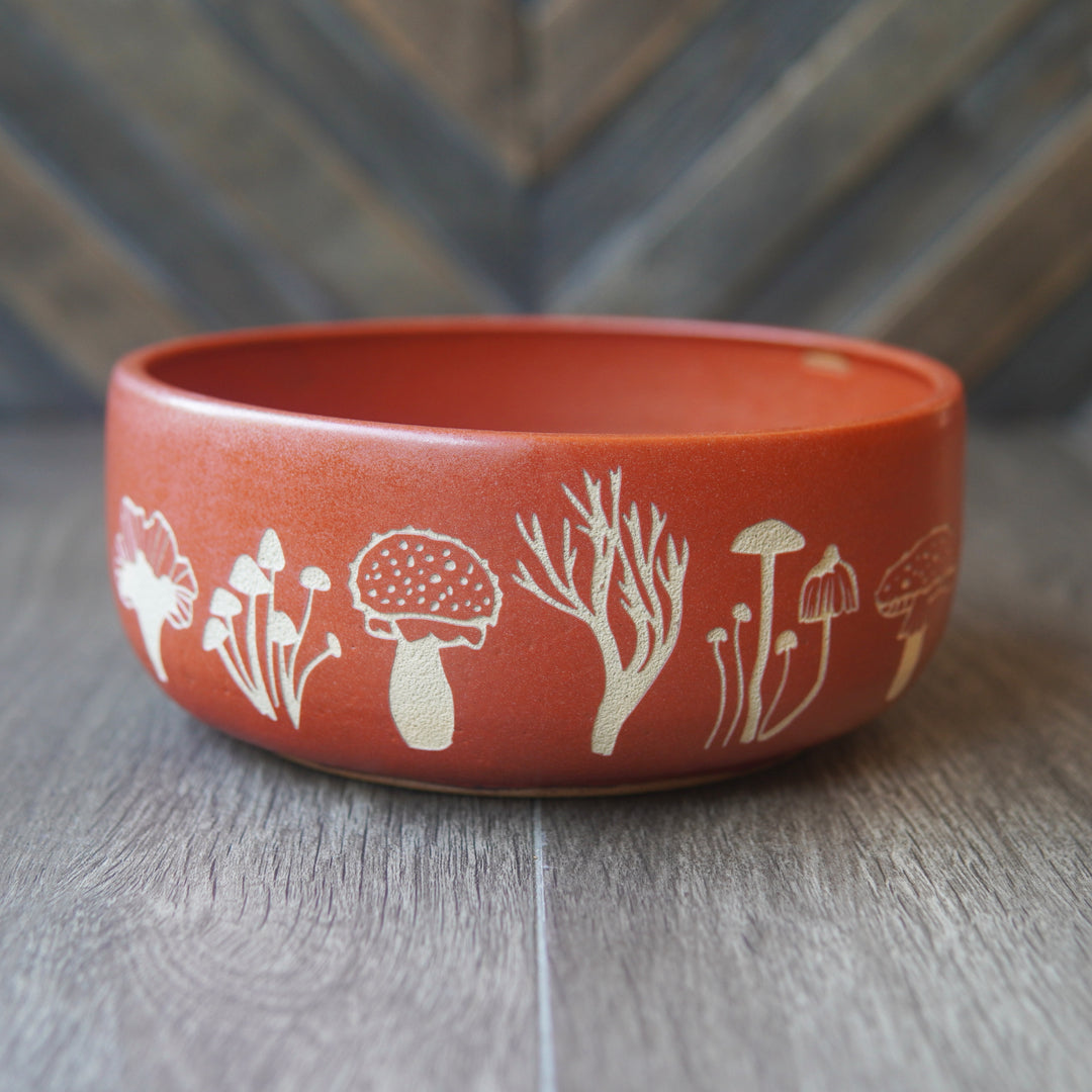 Mushroom Bowl, Farmhouse Style Handmade Pottery