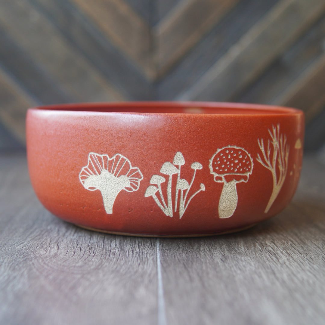 Mushroom Bowl, Farmhouse Style Handmade Pottery