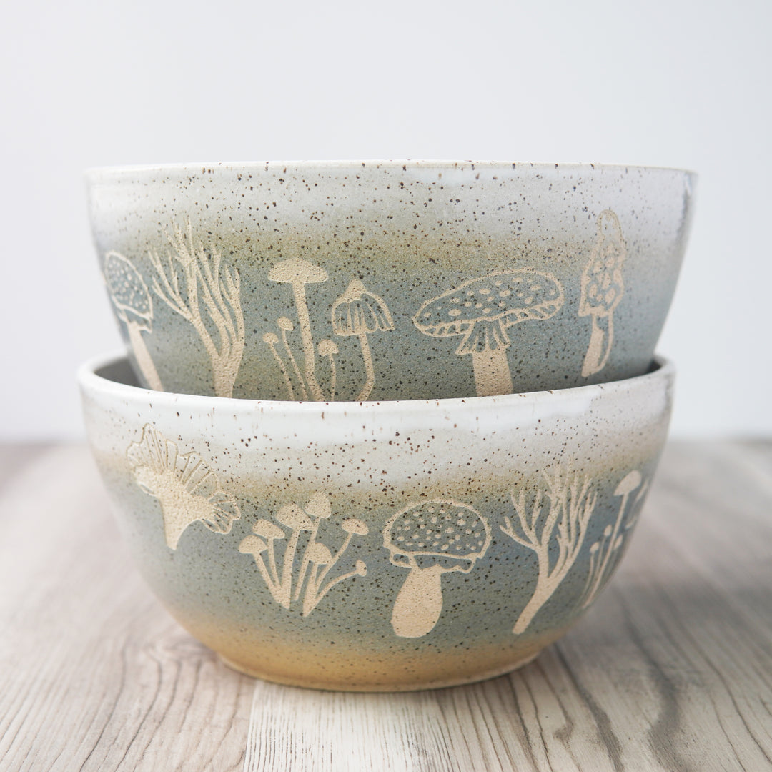 Mushroom Ramen Bowl, Introvert Collection Handmade Pottery