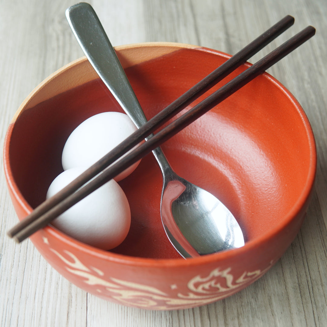 Phoenix Bird Bowl, Farmhouse Style Handmade Pottery