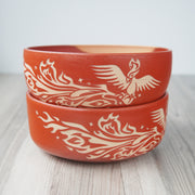Phoenix Bird Bowl, Farmhouse Style Handmade Pottery