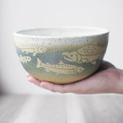 Salmon Ramen Bowl, Introvert Collection Handmade Pottery