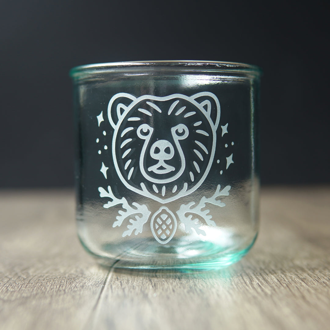 Bear Rustic Recycled Glass Tumbler