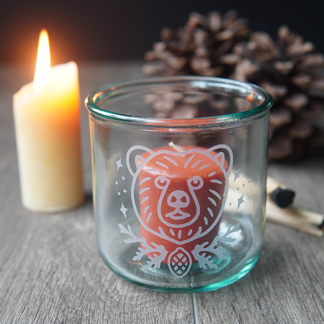 Bear Rustic Recycled Glass Tumbler