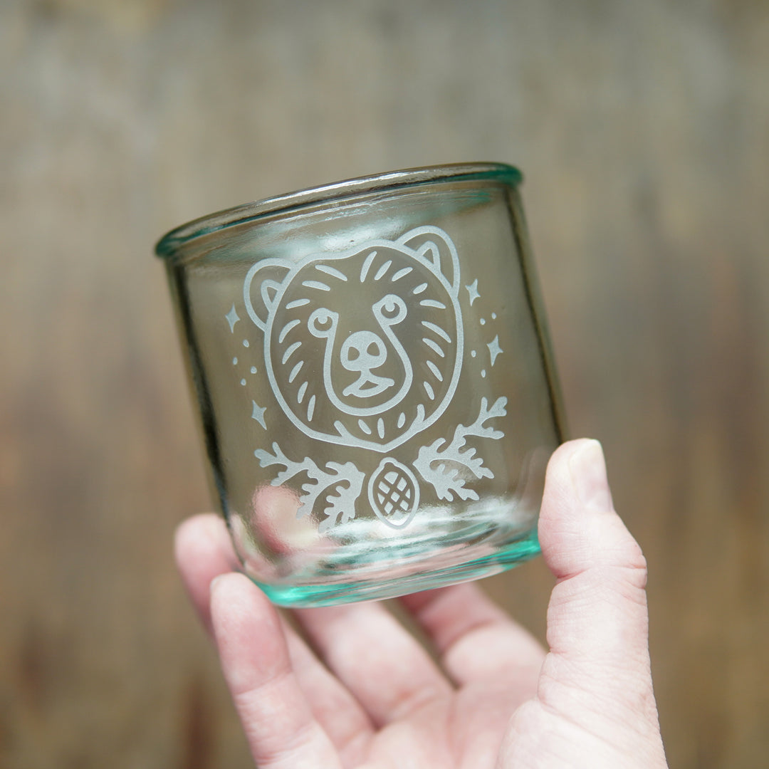 Bear Rustic Recycled Glass Tumbler