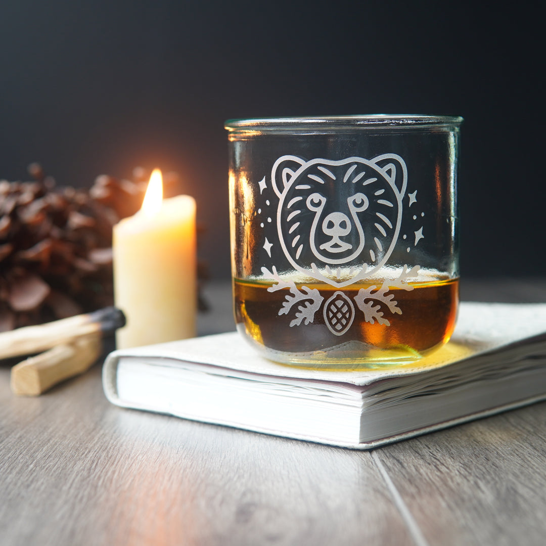 Bear Rustic Recycled Glass Tumbler