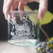 Book Cat Rustic Recycled Glass Tumbler