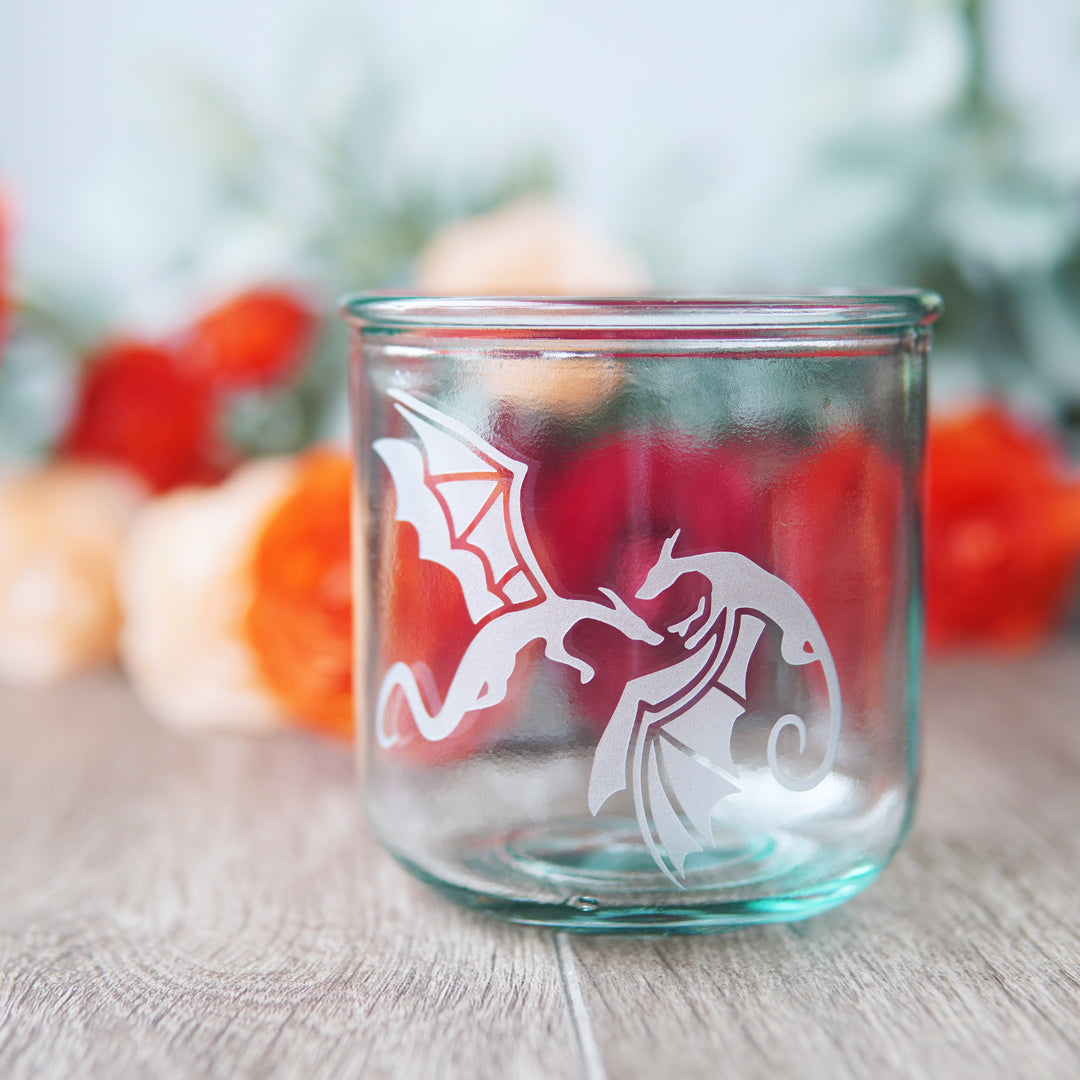 Dragons Rustic Recycled Glass Tumbler