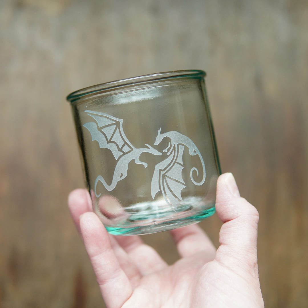 Dragons Rustic Recycled Glass Tumbler