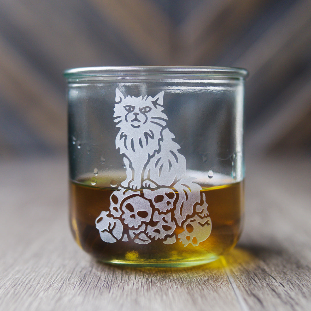 Dungeon Cat Rustic Recycled Glass Tumbler