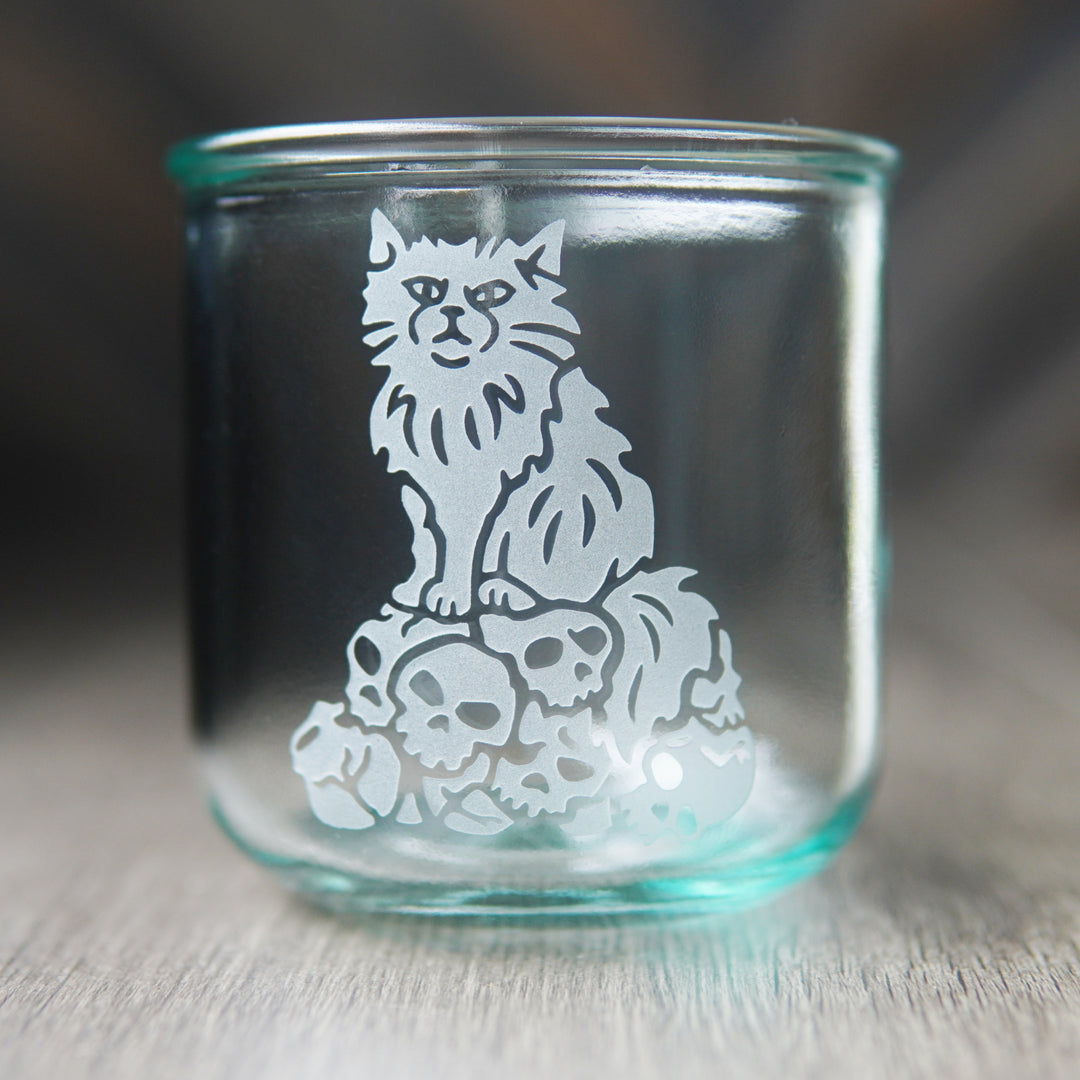 Dungeon Cat Rustic Recycled Glass Tumbler