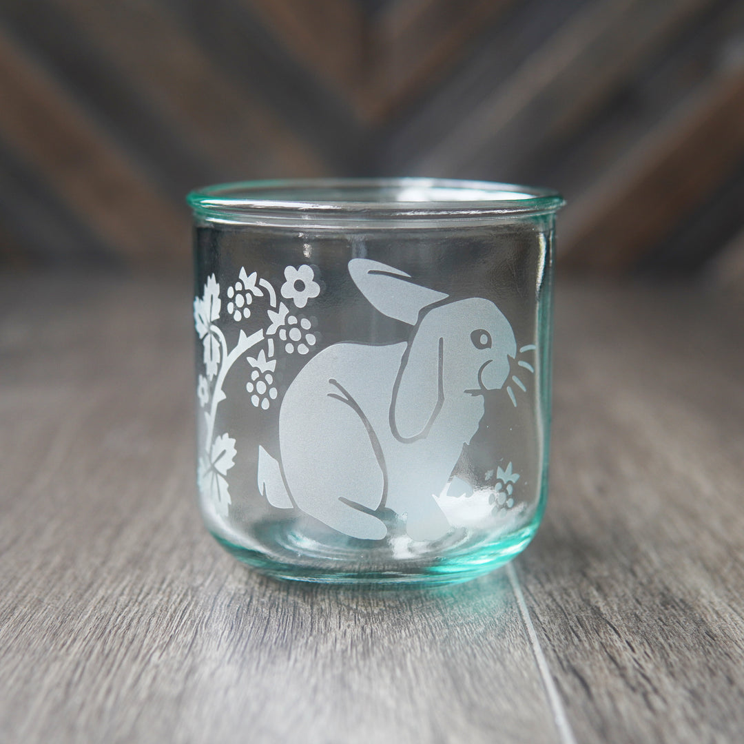 Rabbit Rustic Recycled Glass Candle Cup