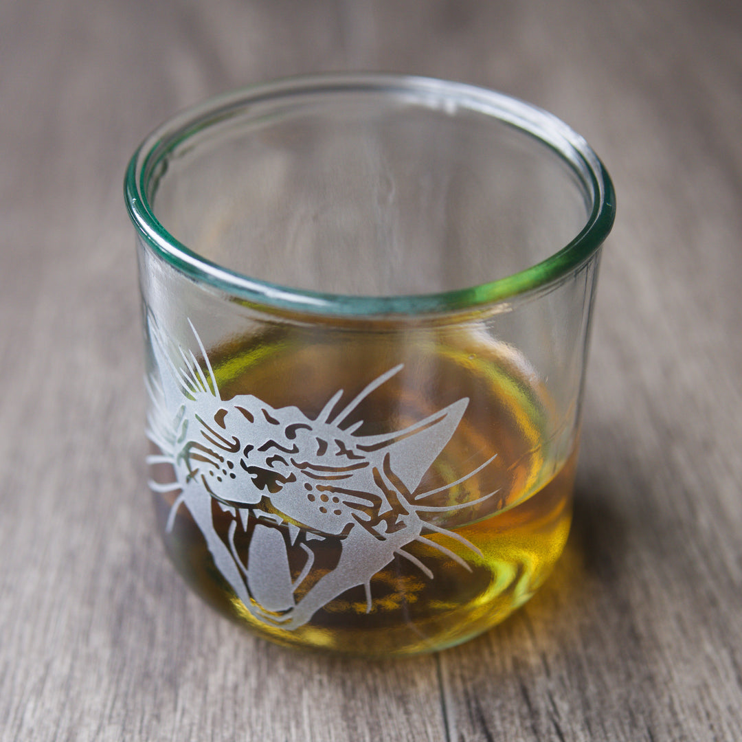 Screaming Cat Rustic Recycled Glass Tumbler