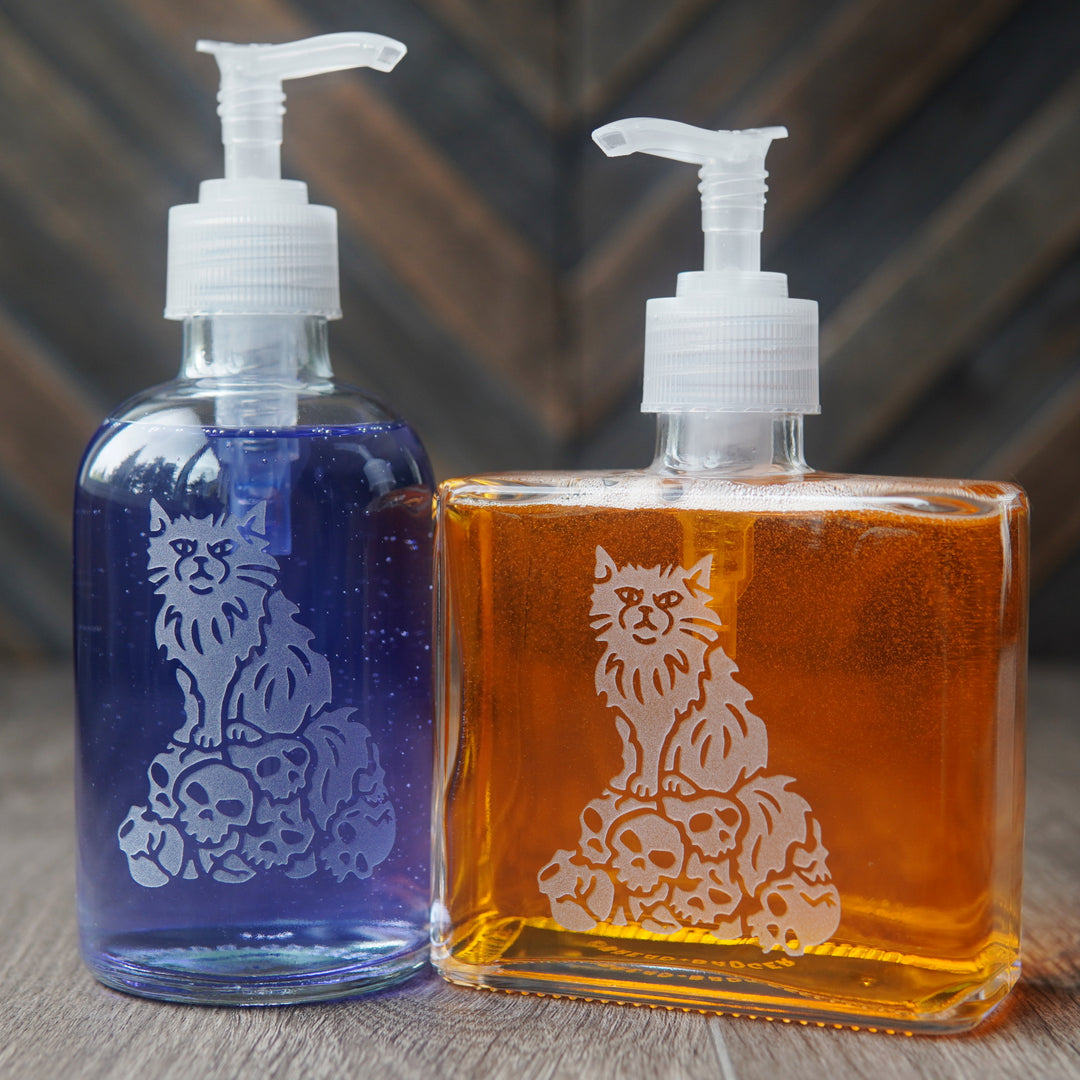 Dungeon Cat Soap Dispenser - Recycled Glass Pump Bottle
