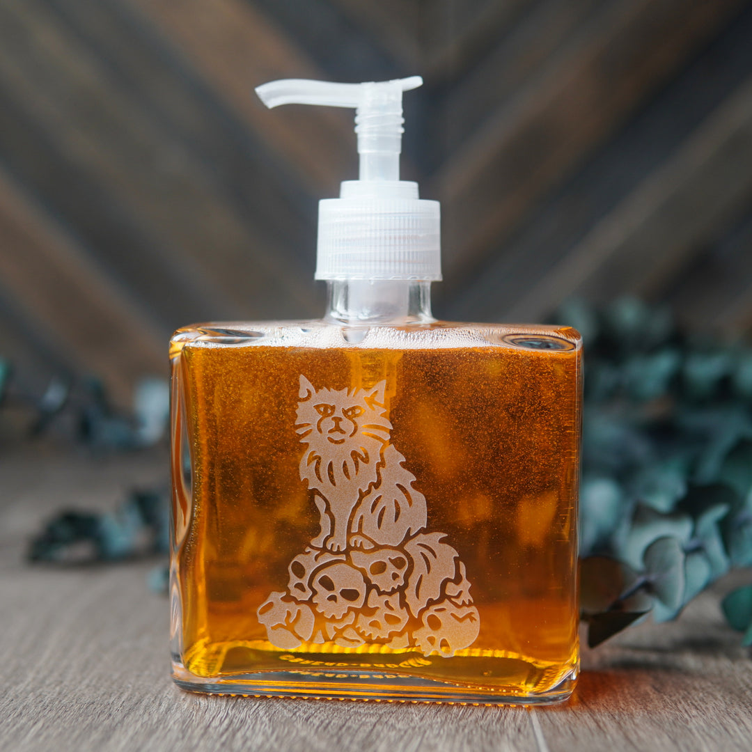 Dungeon Cat Soap Dispenser - Recycled Glass Pump Bottle