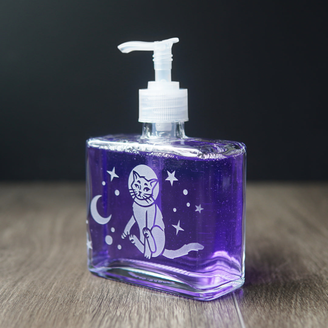 Space Cat Soap Dispenser - Recycled Glass Pump Bottle