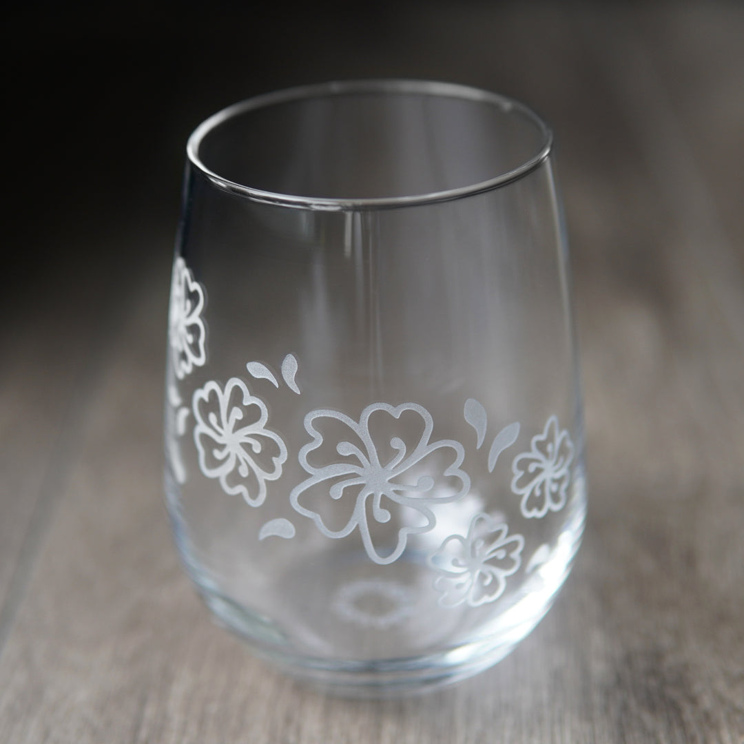 Cherry Blossom Flower Wine Glass