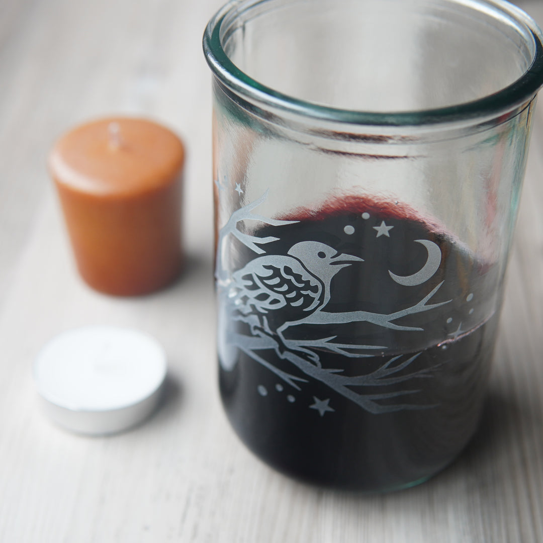 Crow Rustic Recycled Glass Tumbler