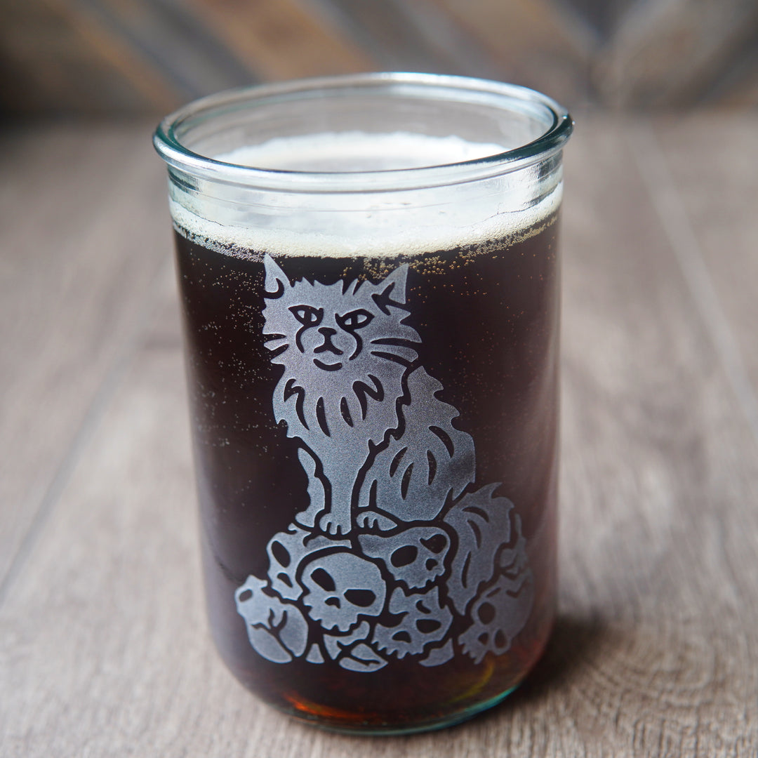Dungeon Cat Rustic Recycled Glass Tumbler