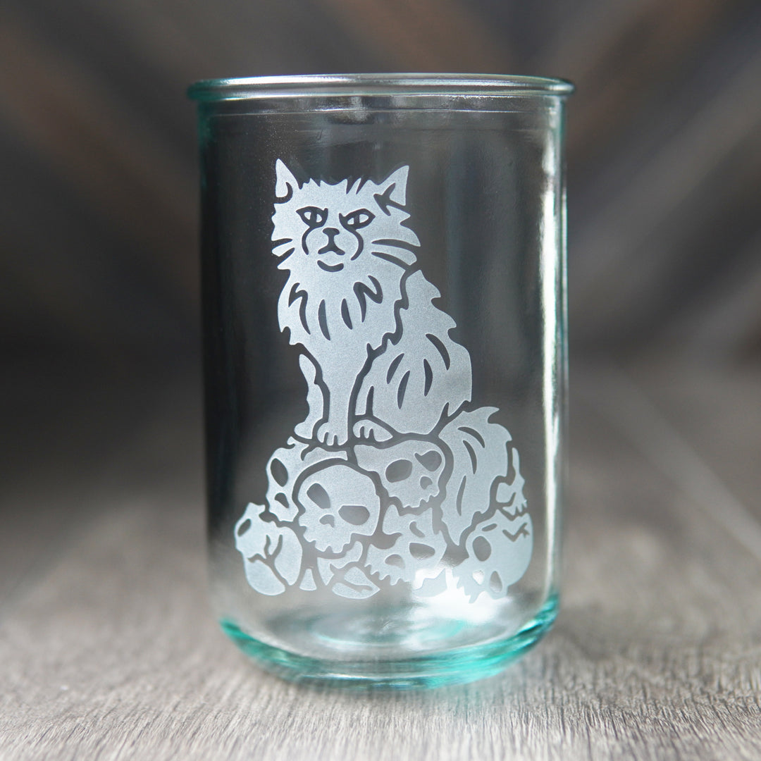 Dungeon Cat Rustic Recycled Glass Tumbler
