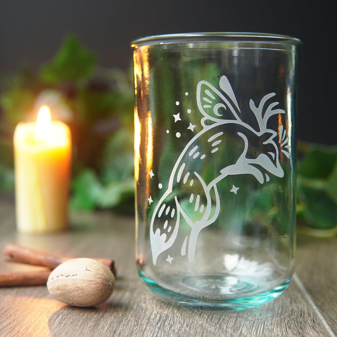 Fox Fairy Rustic Recycled Glass Tumbler