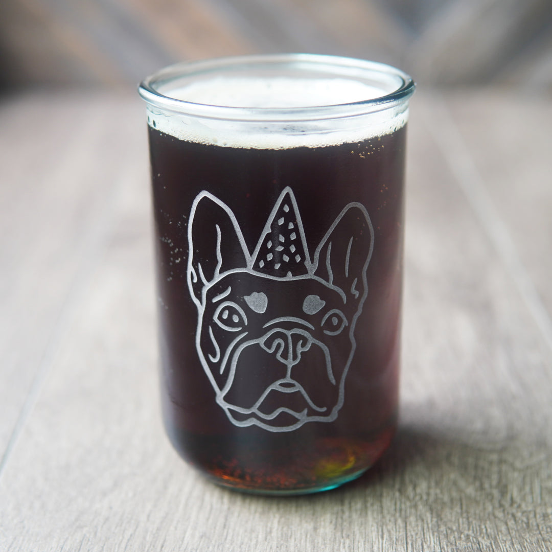 French Bulldog Rustic Recycled Glass Tumbler