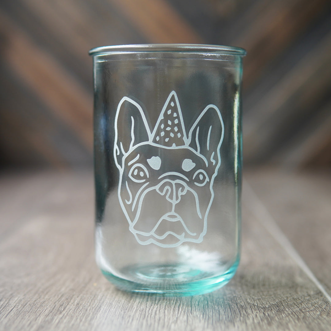 French Bulldog Rustic Recycled Glass Tumbler
