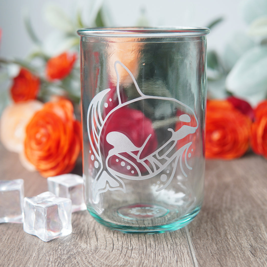 Whale Rustic Recycled Glass Tumbler