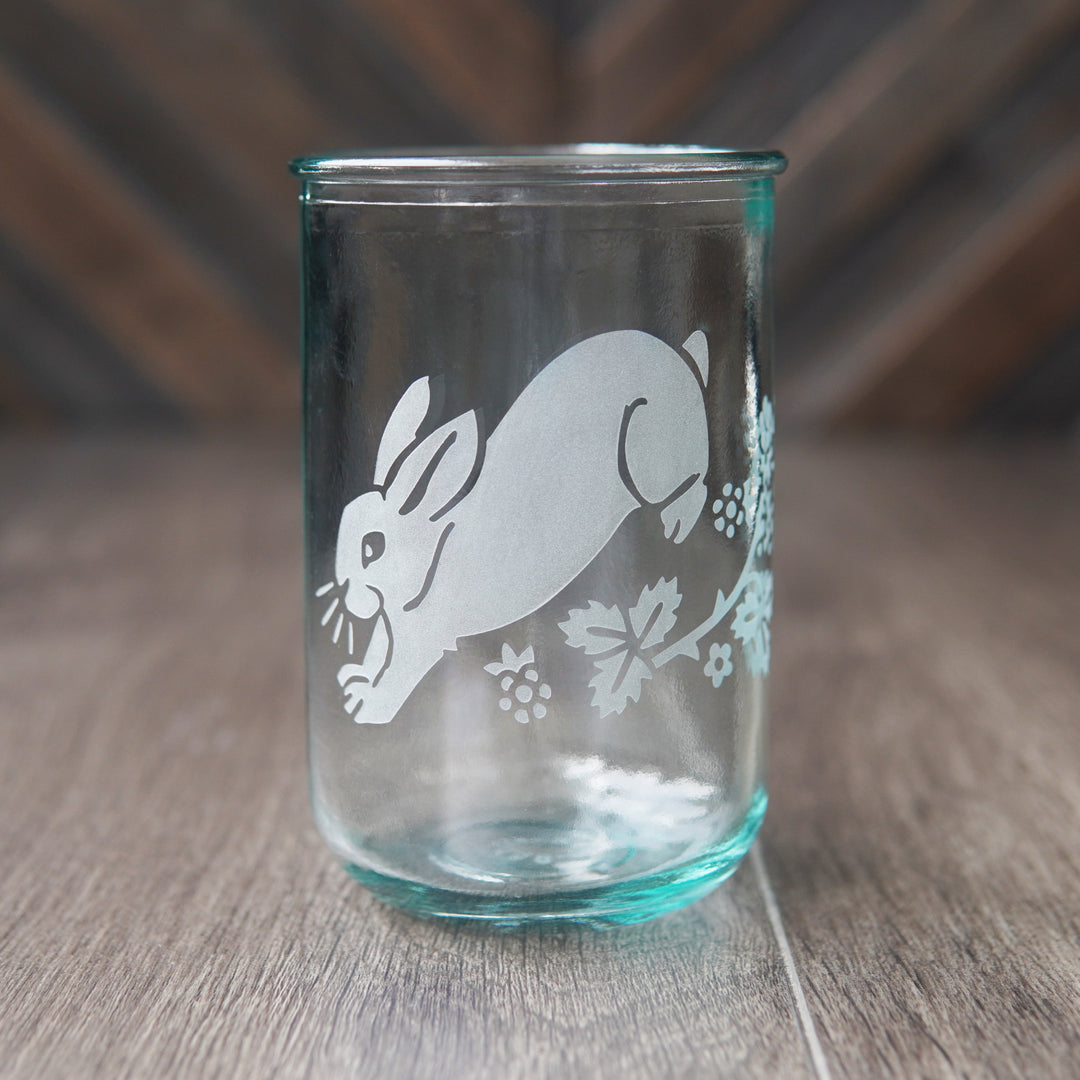 Rabbit Rustic Recycled Glass Candle Cup