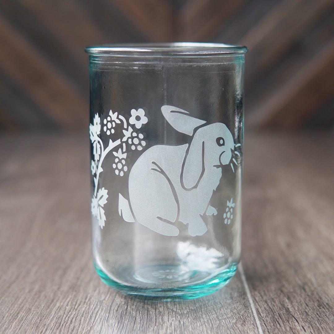 Rabbit Rustic Recycled Glass Candle Cup