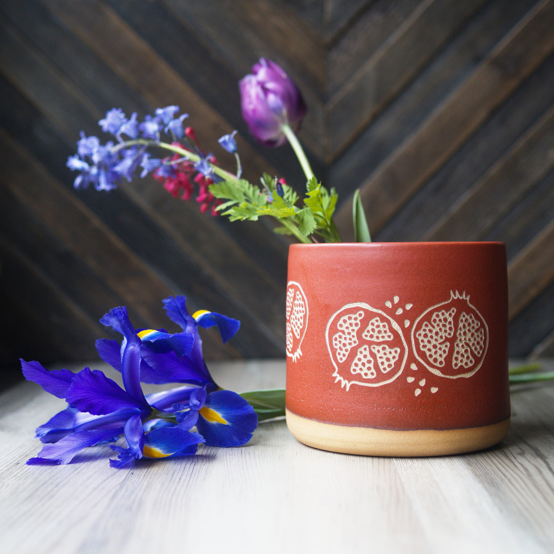 Pomegranates Kitchen Utensil Holder - Paprika