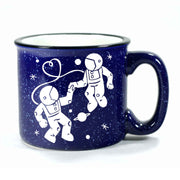navy blue camp mug, astronaut love