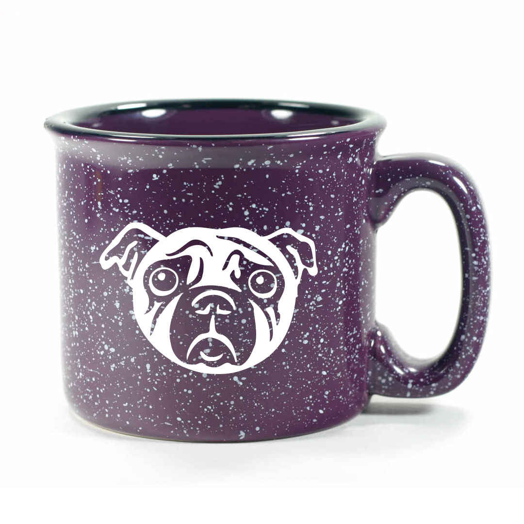 Purple Pug camp mug by Bread and Badger