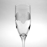 anatomical heart with devil wings champagne flute