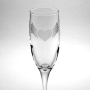 emoji heart with angel wings champagne flute