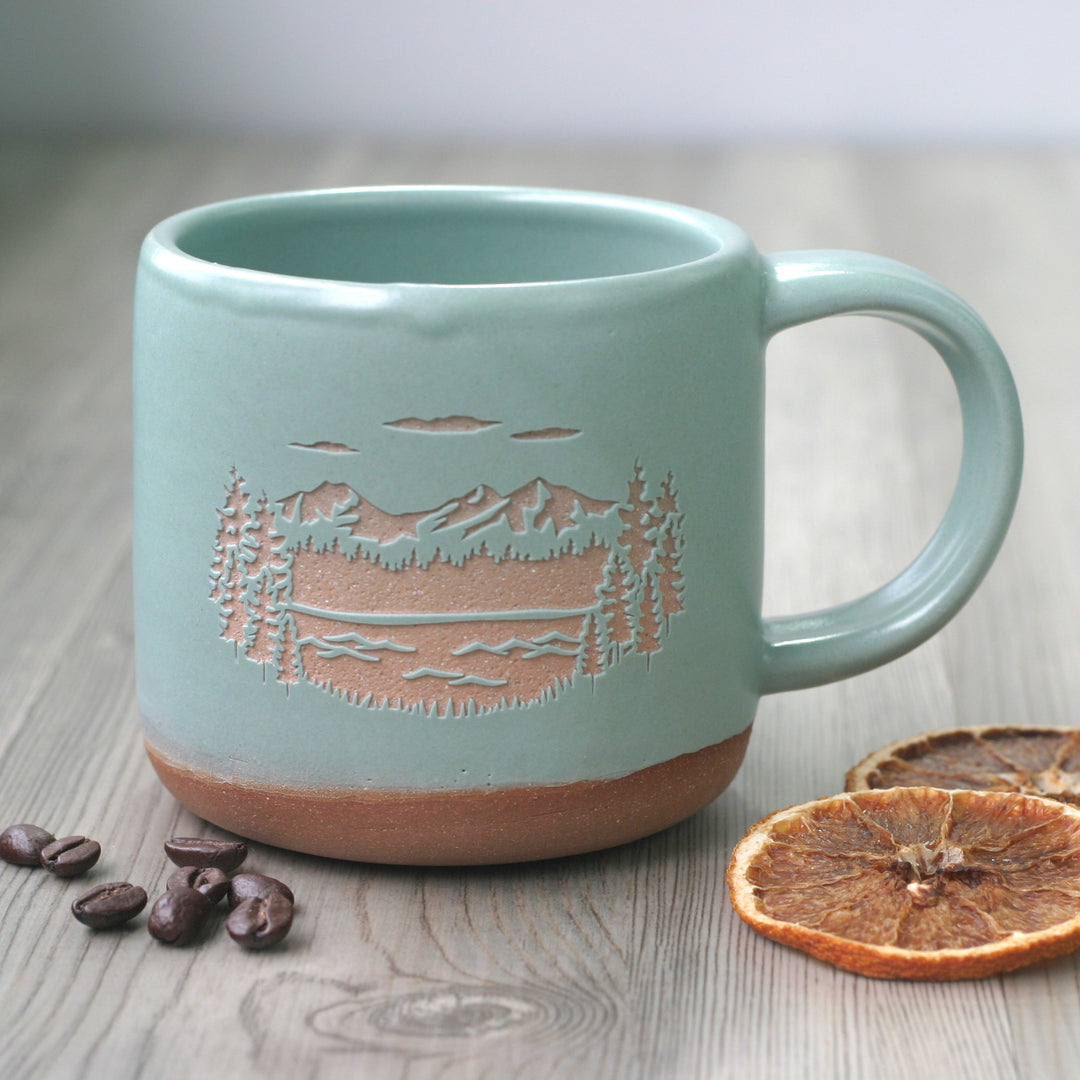 Mountain Mug - Forest Style Handmade Pottery