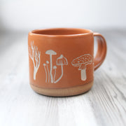 Mushrooms Forest Style Mug in Pumpkin Orange