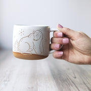 Polar Bear Mug, Forest Style Handmade Pottery