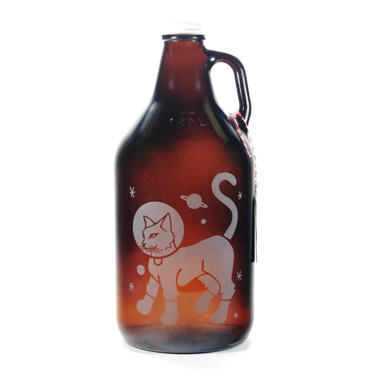 Astronaut Cat home brew beer growler