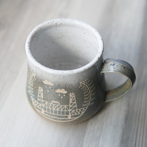 Portland Bridges Mug - Introvert Collection Handmade Pottery