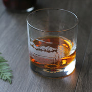 Mountain Lowball Cocktail Glass - etched barware