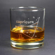 capricorn constellation lowball glass by Bread and Badger