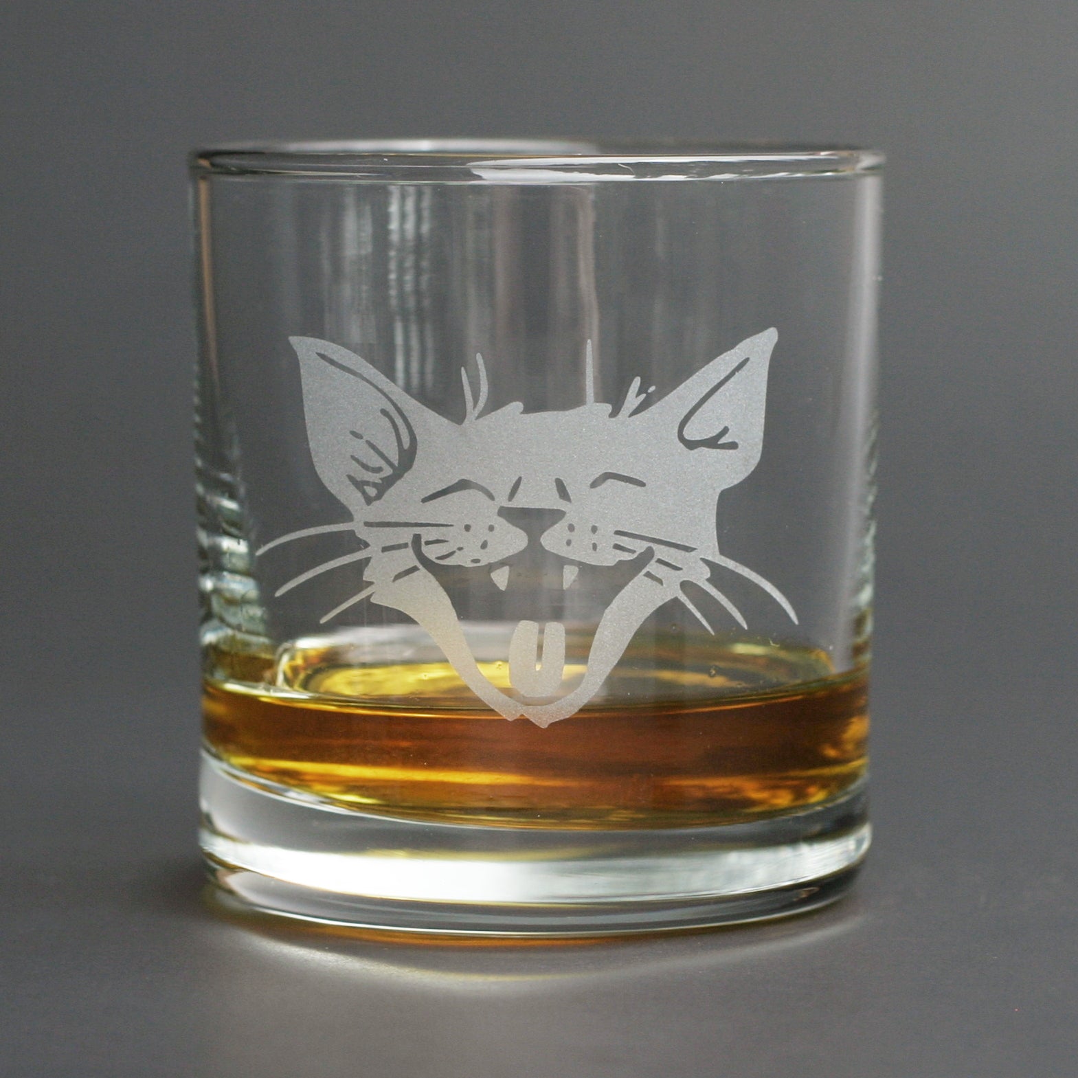 Laughing Cat whisky glass