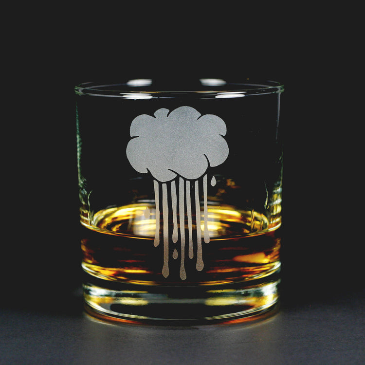 rain cloud lowball glass