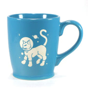 sky blue astronaut cat mug