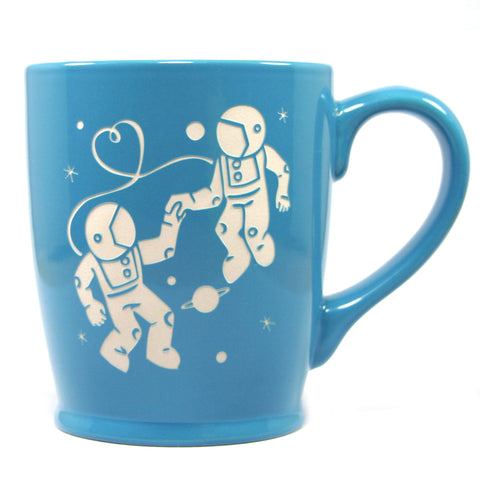 sky blue astronaut love mug