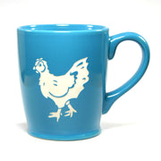 chicken coffee mug in sky blue