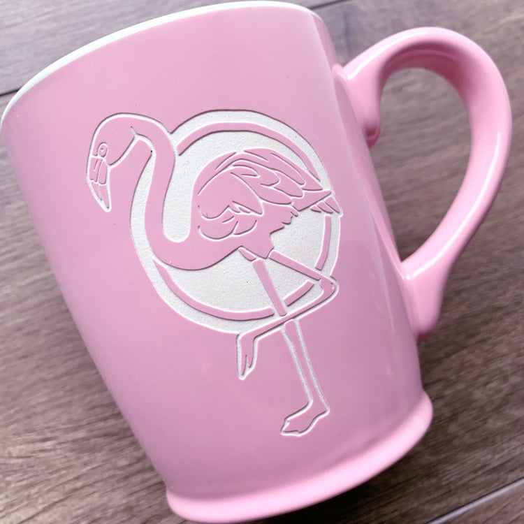 Pink Flamingo mug by Bread and Badger