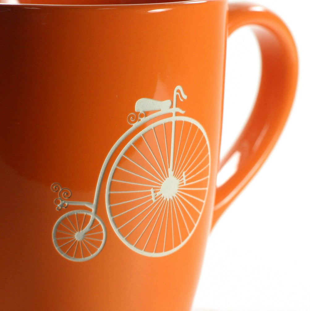 penny farthing antique bike coffee mug